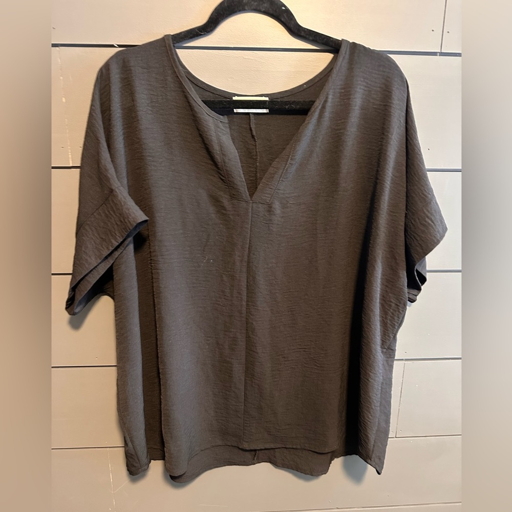 Chic Charcoal V-Neck Women's Tee